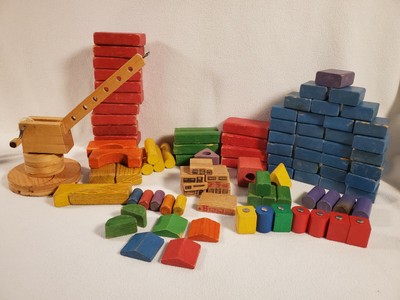 playskool wooden blocks vintage