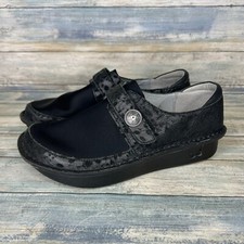 Alegria Womens Size 37 Dream Fit Black Leather Neoprene Dena DEN-435 Shoes