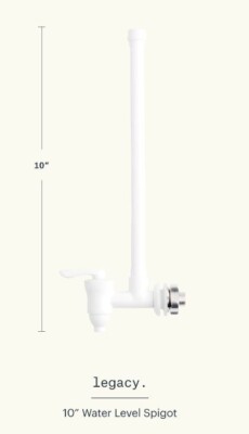 10'' BOROUX Water Level Spigot WHITE- Fits BOROUX Legacy, ROYAL Berkey