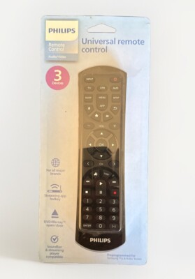 PHILIPS Universal Remote Control, Audio/Video 3 Device Black Model # SRP4322B/27