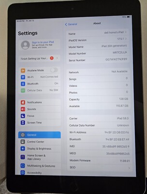 Apple iPad 6th Gen. 128GB, Wi-Fi + Cellular (Unlocked), 9.7in - Gold