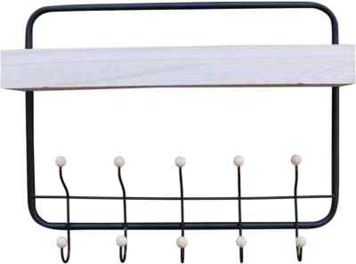 Wandregal aus Holz & Kleiderhaken Aufbewahrung Regal Halter Flur Hängedeko