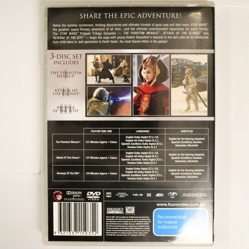 Star Wars: Prequel Trilogy Episodes (DVD, 2013) Action Adventure Fantasy Movies - Picture 2 of 6