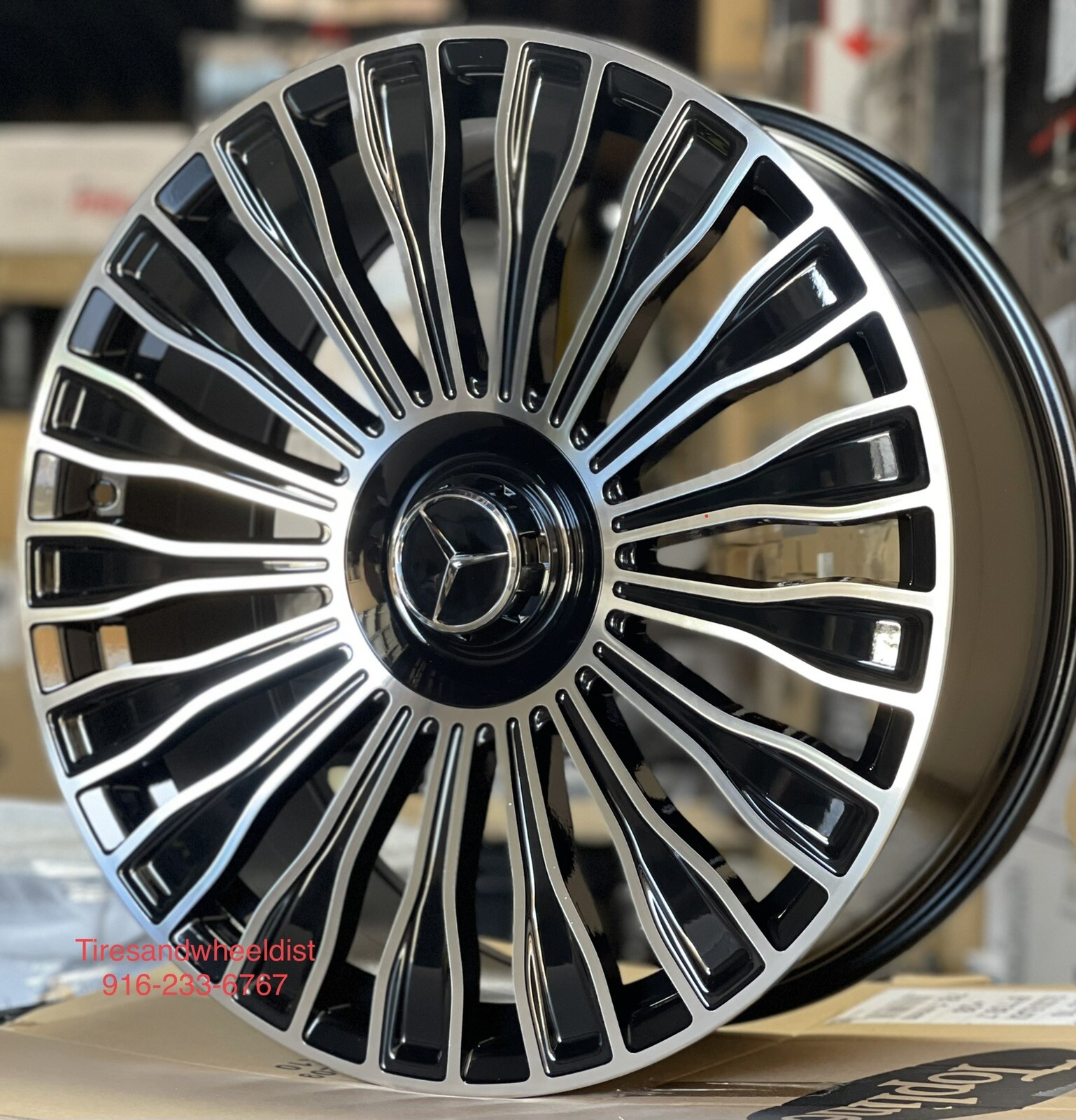 22'' Wheels fit S550 Bentley Mercedes S63 Maybach Tires GLC Black Machine S560