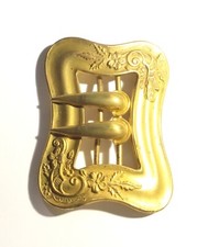 Antique Gold Plated Viola Flowers Sash Belt Buckle