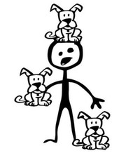 Stick Figure Family Car Vinyl Decal Sticker Crazy Dog Man Animal Puppy Dogs Guy