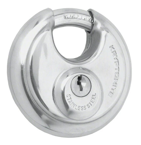 Kryptonite Disc Padlock w/Flat Key Durable Steel Key Lock and NY Chain