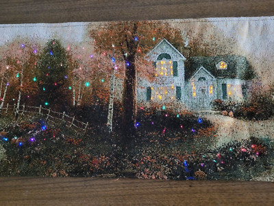 Thomas Kincade ''Blessing of Autumn'' Table Runner Thanksgiving Approx. 72''L x 13''