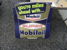 MOBILE GAS STATION OIL SERVICE STATION RARE SIGN 50'S 60'S 70'S 40"X42" NICE WOW