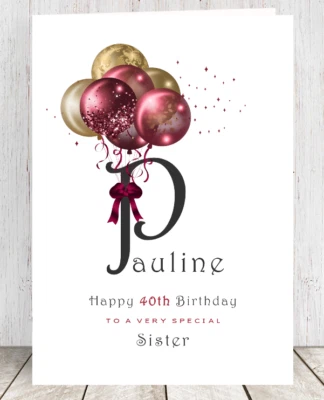 SYLVI DEL ART 30th 40th 50th LARGE Personalised Birthday Card Granddaughter Daughter Sister