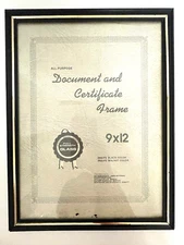 VTG Intercraft Industries All Purpose Document Certificate Frame 9x12 SEARS NOS
