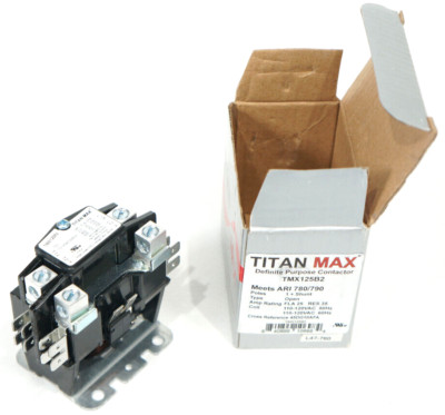 Titan Max TMX125B2 25AMP 1-1/2 Pole Shunt Contactor 120V AC Coil ...
