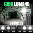 1300 Lumens 6 Modes EDC 90 Degree Rechargeable Magnetic Tactical Flashlight