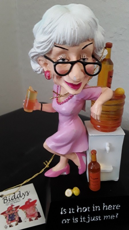 Biddy's Figurine " IS IT HOT IN HERE OR IS IT ME"