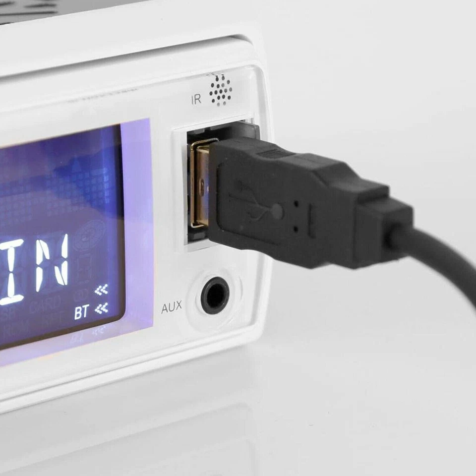 Pyle PLMRKT36WT 5.25 Inch Bluetooth Marine Stereo Receiver & Speaker Kit, White - Image 2 of 4