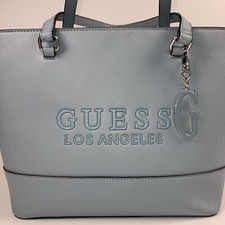 Guess Los Angeles Aqua Sea Baby Blue Classic Rodney Handbag Size Large w Charm