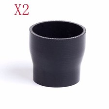2PCS Black 2.25" to 2.5" 57 - 63 mm Straight Silicone Hose Reducer Turbo Coupler