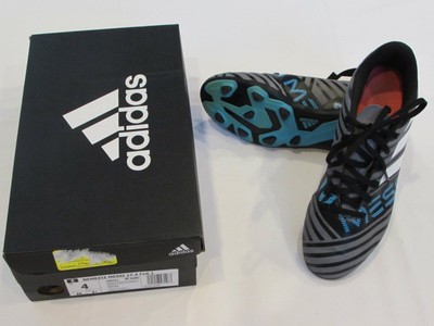 BOY'S ADIDAS NEMEZIZ MESSI 17.4 Fx G SOCCER CLEATS, SIZE 4,  GREY/WHITE/BLACK | eBay