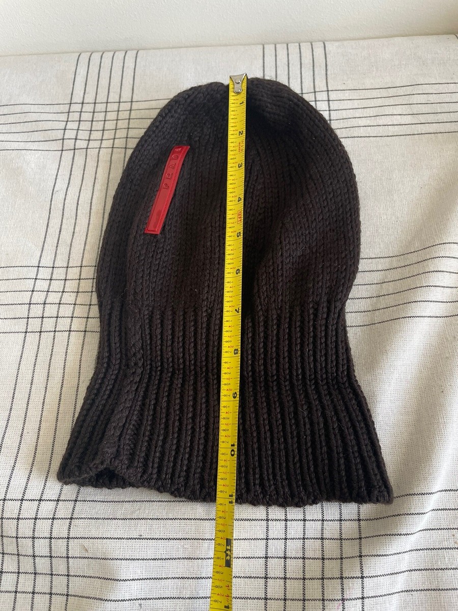 Prada Sport Brown Virgin Wool Beanie - OS 100% Wool Knit Hat