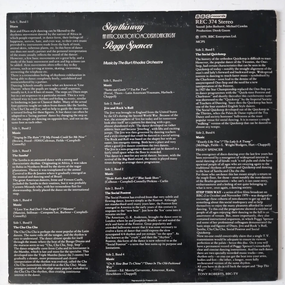 Peggy Spencer STEP THIS WAY BBC Record Soundtrack Instruction To Dancing DiscoLP - Image 2 of 4