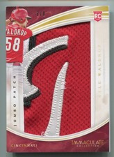 Kyle Waldrop 2016 Panini Immaculate Rookie RC Jumbo Patch Team Logo #/8 SSP Reds