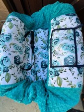 Teal Floral Shopping Cart Cover