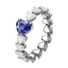 Fashion Heart 925 Silver Ring Women Jewelry Cubic Zircon Wedding Ring Sz 6-10