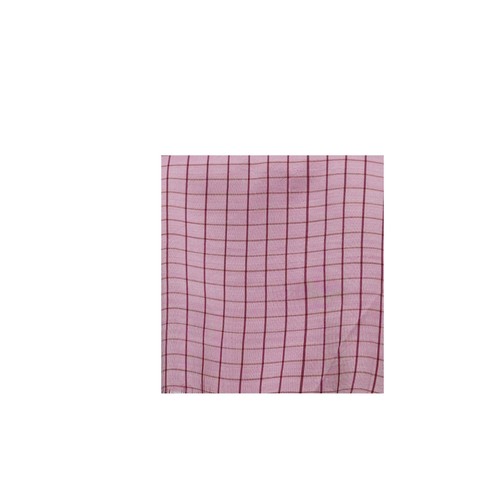 Restante De Tela De Sari De Comprobar De Seda Pura 100% Rosa Hecho A Mano 4YD - Imagen 4 de 4