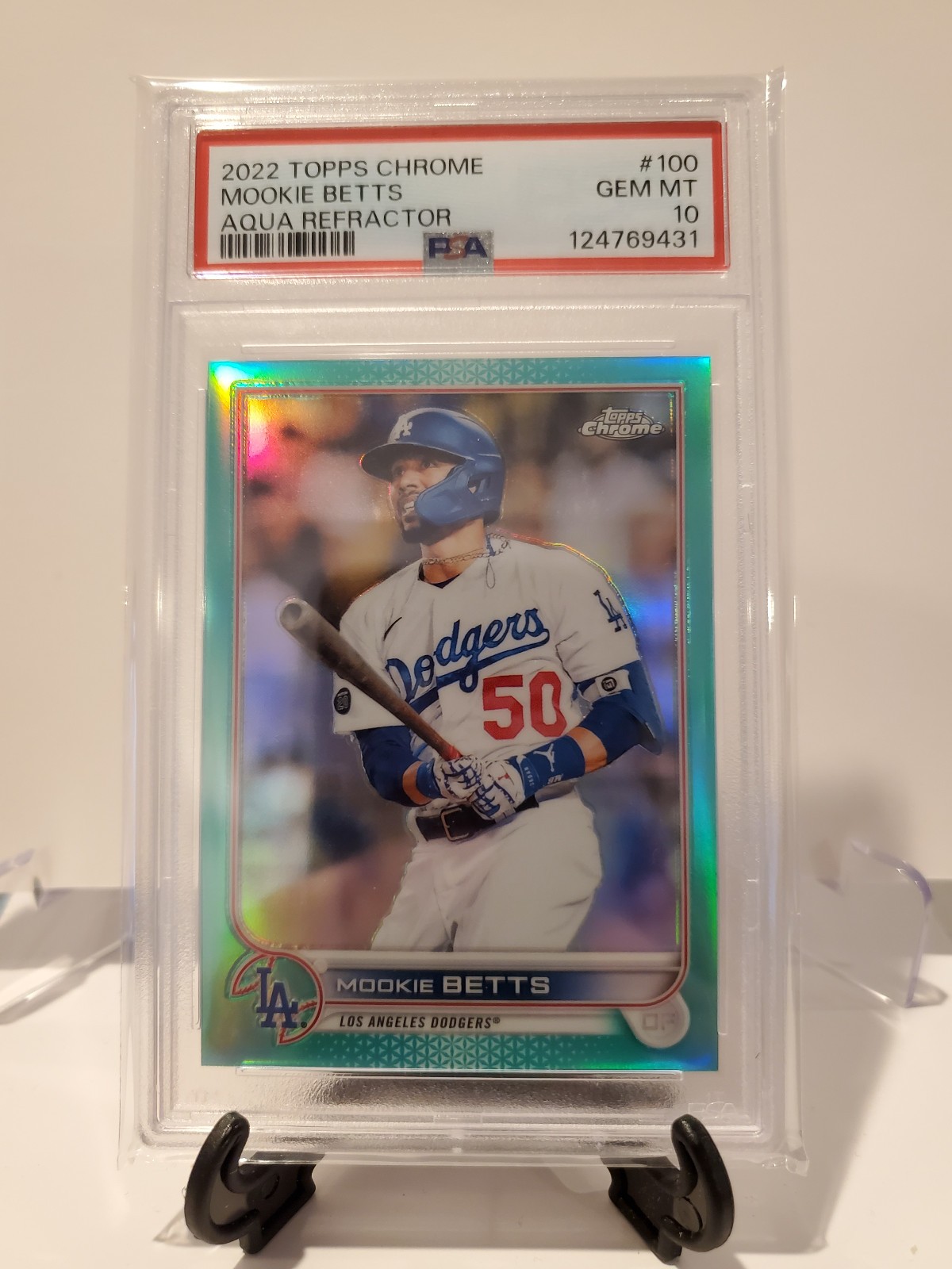 2022 Topps Chrome - Mookie Betts #100 Aqua Refractor 097/199