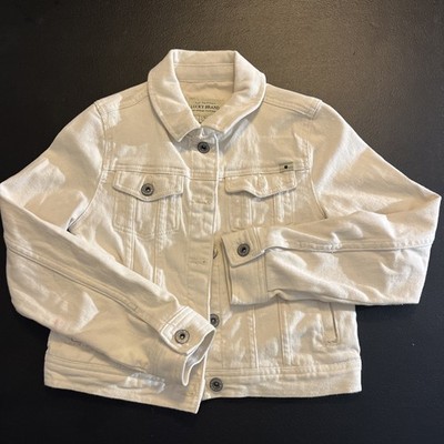 The Original Lucky Brand Girls Size Large White ButtonUp LongSleeve Jean Jacket