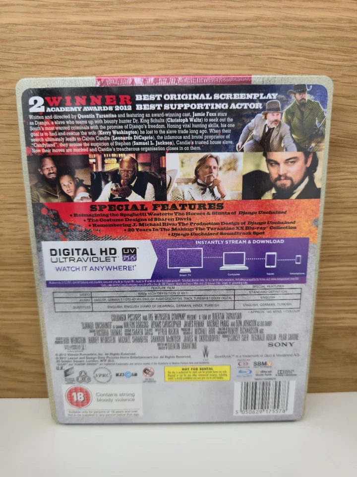 Django Unchained - Zavvi Exclusive Limited Steelbook Blu-ray 2x Geprägt Neu &OVP - Bild 2 von 3