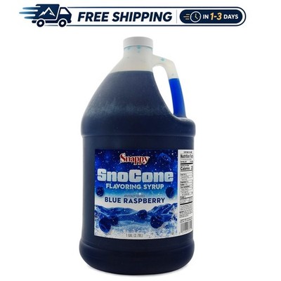 Authentic Blue Raspberry Sno Cone Syrup - 128 oz, Perfect for Summer Gatherings