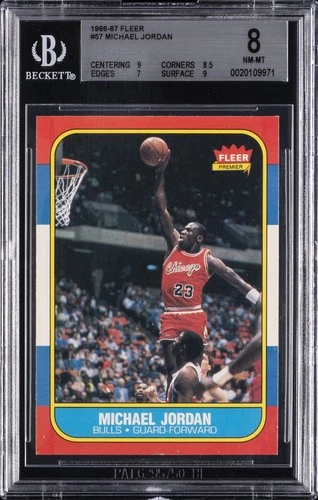1986-87 FLEER PREMIER #57 MICHAEL JORDAN BGS 8