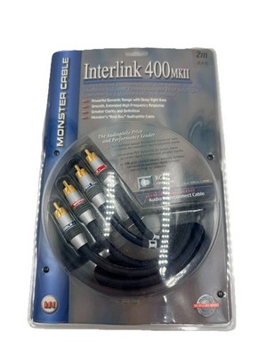 Monster Cable Interlink 400 MKII 2M 6.6ft RCA Audio Interconnect Cable New