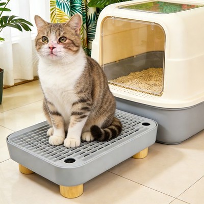 Cat Litter Box Step Cat Litter Box Mat for Easy Cleaning & Floor Protection