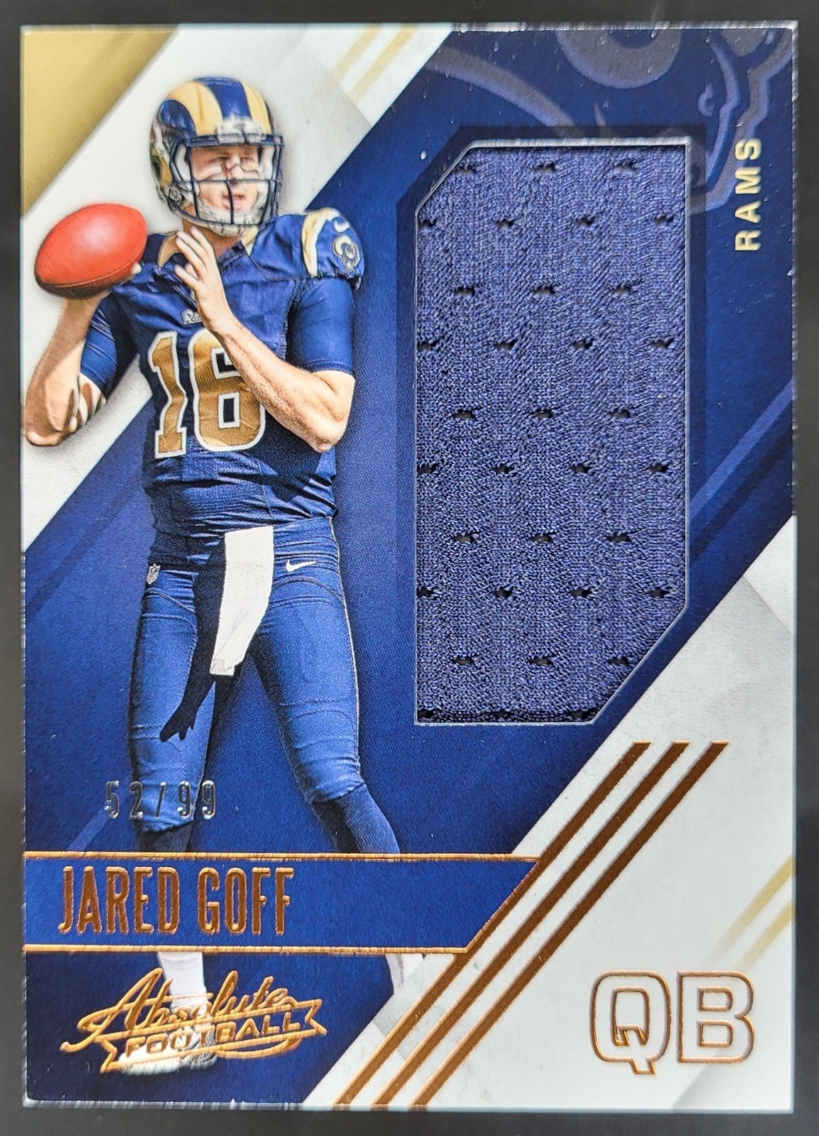 Jared Goff Panini Absolute Jerseys Rookies #1 Patch