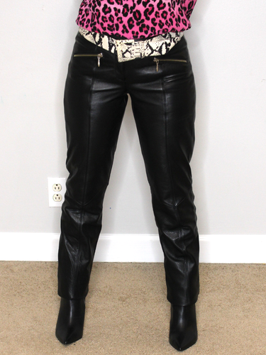 Womens Wilsons Leather Pants Black 0 Maxima Biker Motorcycle Vtg 90s Y2K Rare - Picture 13 of 24
