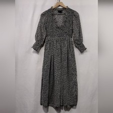 ASOS Floral Babydoll Dress Women's 0 Black Cottagecore Peasant Retro Romantic