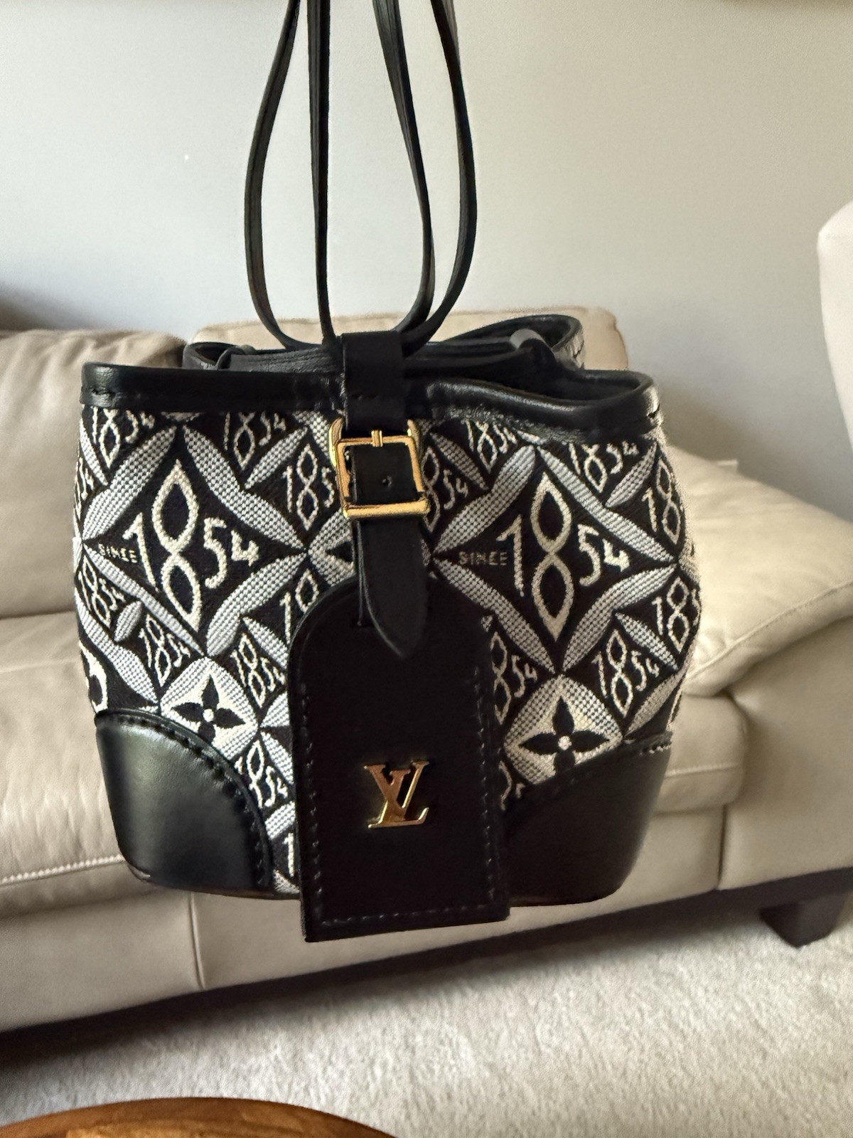 LOUIS VUITTON Since 1854 Monogram Jacquard Noe Bucket Bag with Top Handle & Crossbody Strap
