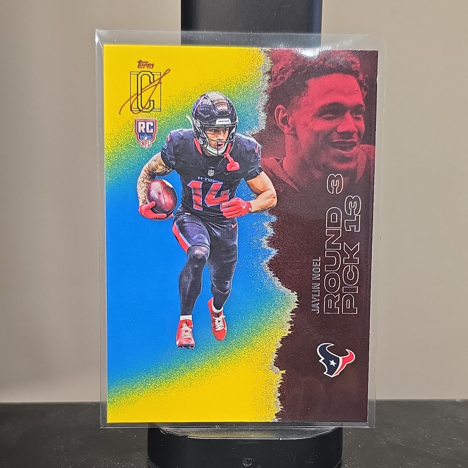 2025 Topps Signature Class Jaylin Noel Rookie Class Blue & Yellow #208 Texans