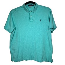 Polo Ralph Lauren Mens Aqua Blue Classic Fit Stretch Golf Polo Shirt Size XL