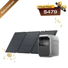 EcoFlow DELTA 3 Plus 1024Wh Portable Power Station+160W Solar Panel Refurbished
