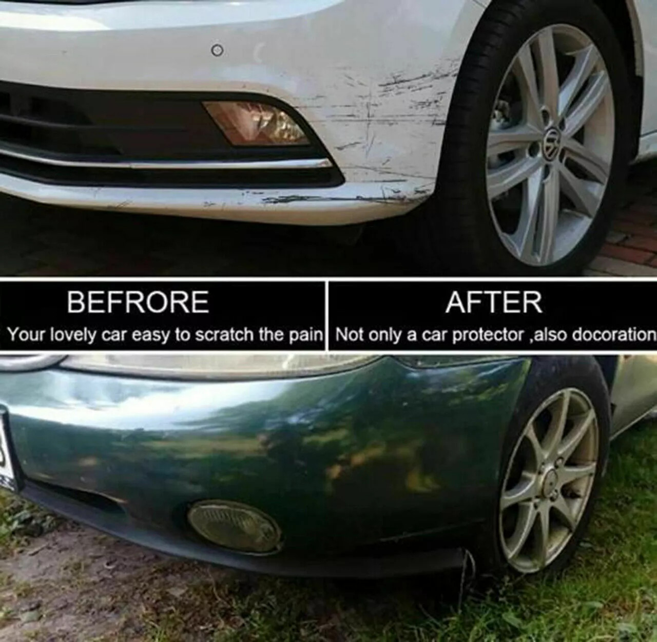 Universal 2.5M Car Lip Skirt Protector Rubber Splitter Front Bumper Spoiler Side 5