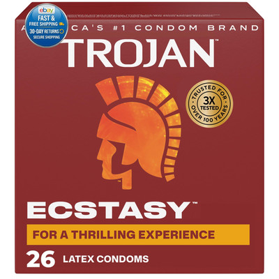 Ultra Ribbed Ecstasy Lubricated Condoms, 26 Count