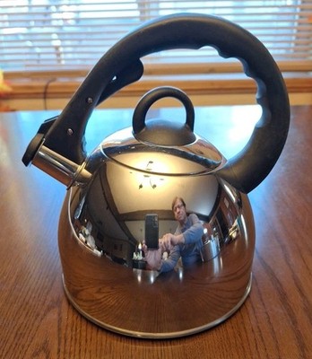 Betty Crocker Whistling TEA KETTLE Stainless Steel Teapot 18/10 Vintage 2/06
