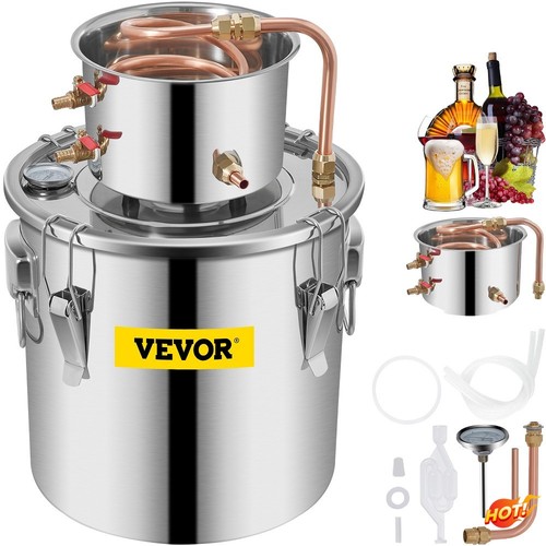 Alcohol Still 3Gal/21L Copper Tube Whiskey Distilling Kit with Circulating Pump