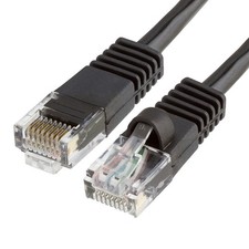 10FT Cat5e Ethernet Cable UTP LAN Network Patch Cord RJ45 Cat 5e Cable - Black