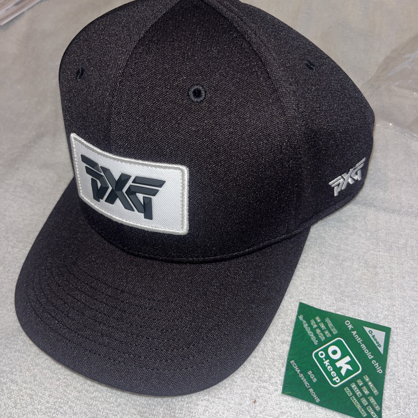 NWT Black PXG Stretch Patch SnapBack Hat OSFM Adjustable Rai