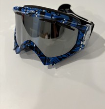 Arnette Series 3 Snow Goggles Blue Plaid Frame Chrome Lens