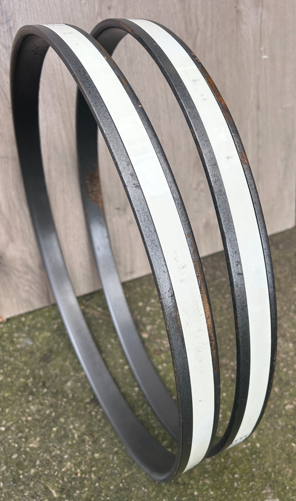 22'' Vintage PREMIER Bass Drum Hoops White inlay (PAIR) photo 4